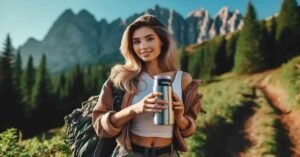 Adventure Awaits Woman with Owala Tumbler