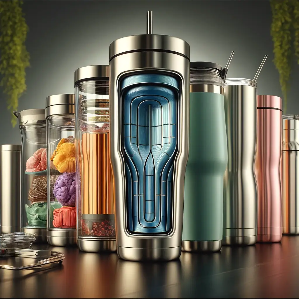 Various high-quality tumblers with unique features.