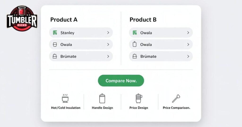 how to compare drinkware side by side.